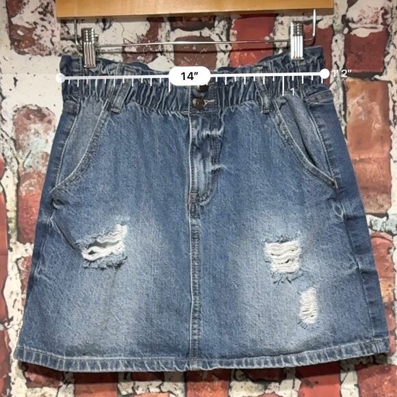 184. YMI Denim Paper bag Denim Skirt Size Small - Picture 3 of 9
